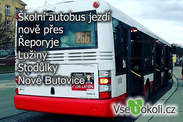 Školní autobus 266 bude od 1. září jezdit novou trasu.