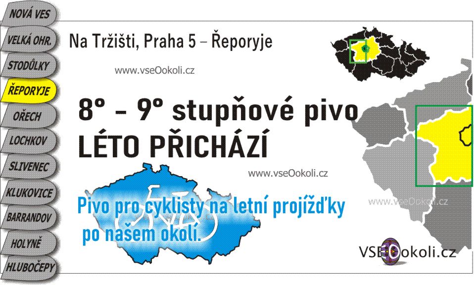 Pivo pro cyklisty 8° nebo 9° stupňové v Řeporyjském Pivovaru