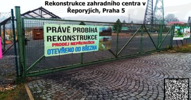 Zahradnictví otevřeno v Řeporyjích. Rekonstrukce zahradnictví. Oprava zahradnictví.