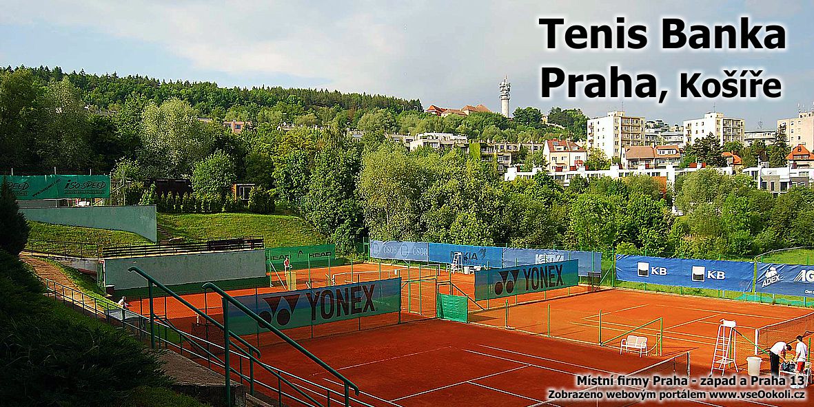 Kousek od Vypichu a Motolu se nachází tenisový areál. Tenis banka Praha, Košíře