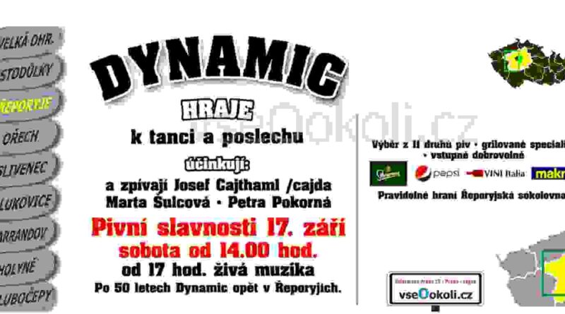 Pivní slavnosti Řeporyje, hraje kapela Dynamic 1968