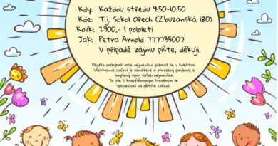 Cvičení s dětmi v ořešské sokolovně - Praha západ.
